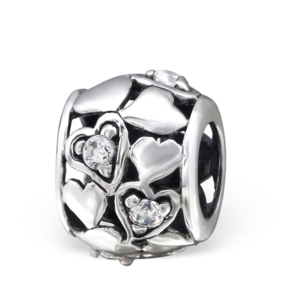925 Silver with 5 CZ charm Fits Pandora